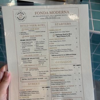 Fonda Moderna - Menu - Tacos Near Me - Newport Beach, California Fonda Moderna - Menu - Tacos Near Me - Newport Beach, California