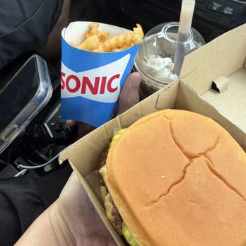 Sonic - Double smash burger, groovy medium fries and chocolate shake! $20 - Burgers Near Me - Kapolei, Hawaii