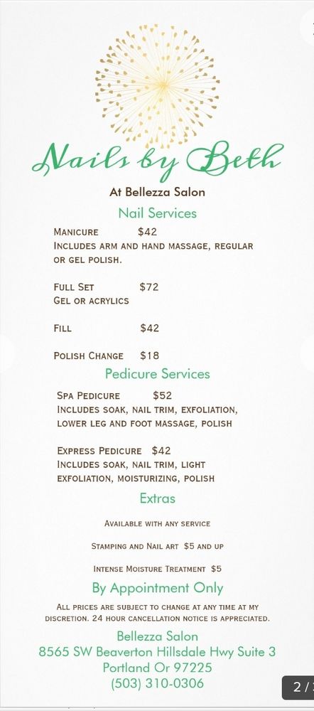 Nails by Beth at Bellezza Salon Logo