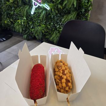 Devil & Angel Desserts - Hot Cheetos and Potato Korean Dogs - Bubble Tea Near Me - Orange, California Devil & Angel Desserts - Hot Cheetos and Potato Korean Dogs - Bubble Tea Near Me - Orange, California