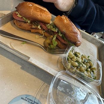 Mendocino Farms - Peruvian steak sandwich with pesto shells - Salad Near Me - Dallas, Texas Mendocino Farms - Peruvian steak sandwich with pesto shells - Salad Near Me - Dallas, Texas