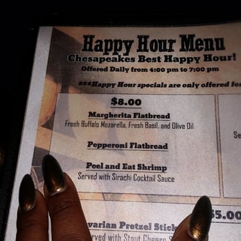 725 Lounge - a menu for a happy hour meal - Lounges Near Me - Chesapeake, Virginia