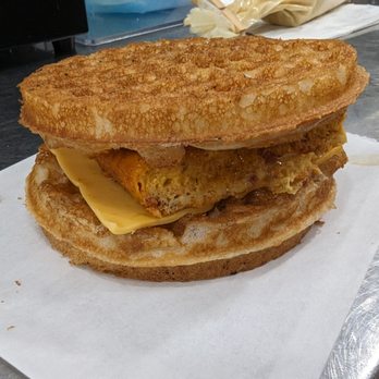 The Caboose Coffee and Breakfast Stop - a close up of a sandwich - Food Trucks Near Me - Winnsboro, Texas