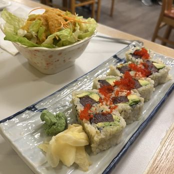 Sushi Boat - Tuna Avocado Roll with Tobiko and brown rice - Japanese Near Me - Chesterfield, Missouri Sushi Boat - Tuna Avocado Roll with Tobiko and brown rice - Japanese Near Me - Chesterfield, Missouri