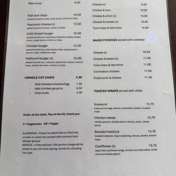 The Caledonian Cafè - Lé meñu - Coffee & Tea Near Me - Portree, HLD