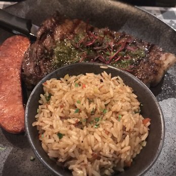 The Boil Shack - Ribeye with chimichurri, side of dirty rice & andouille - Seafood Near Me - Albany, New York The Boil Shack - Ribeye with chimichurri, side of dirty rice & andouille - Seafood Near Me - Albany, New York