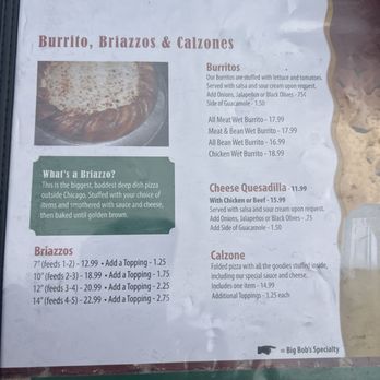 Big Bob's Pizza - Menu - Pizza Near Me - Grand Rapids, Michigan