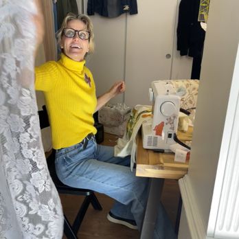 Sew AVL - Me, Karmen, sewing in the shop - Sewing & Alterations Near Me - Asheville, North Carolina Sew AVL - Me, Karmen, sewing in the shop - Sewing & Alterations Near Me - Asheville, North Carolina