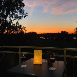 Bootshaus Ehingen - Sonnenuntergang im Bootshaus