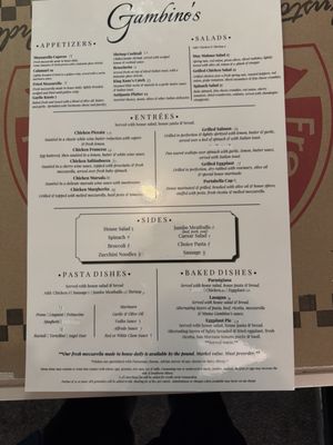 Menu photo 1 Gambinos Easton, PA