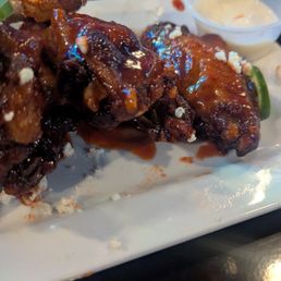 Strawberry wings and truffle fries. Strawberry wings and truffle fries.