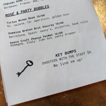 Key Klub - Menu - Wine Bars Near Me - San Francisco, California Key Klub - Menu - Wine Bars Near Me - San Francisco, California