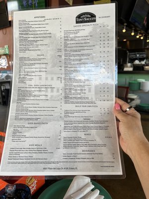 Menu photo 4 Tony Sacco's Coal Oven Pizza Estero, FL Menu photo 4 Tony Sacco's Coal Oven Pizza Estero, FL