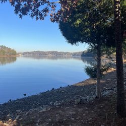 Yarberry Campground - Morning over the lake at winter water levels.
