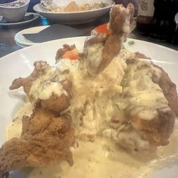 Chicken fried chicken with Cajun mashed potatoes Chicken fried chicken with Cajun mashed potatoes
