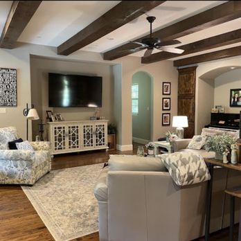 Hansen Painting - Living room paint/ stain exposed beams - Painters Near Me Hansen Painting - Living room paint/ stain exposed beams - Painters Near Me