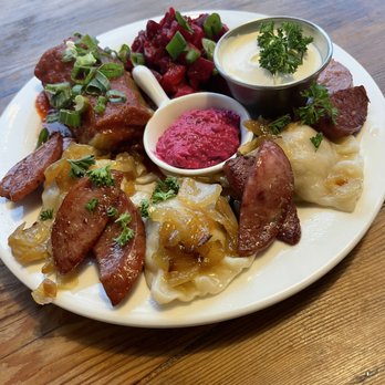 Kozak Ukranian Eatery - Mama Combo with Kovbasa - Bakeries Near Me - New Westminster, British Columbia