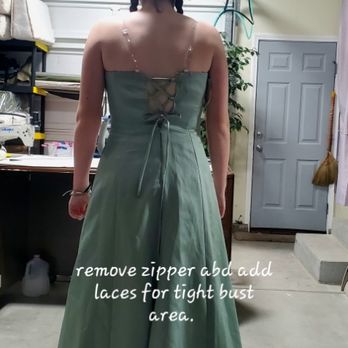Flying Needle - Adding laces for tight bust area - Sewing & Alterations Near Me - Boise, Idaho Flying Needle - Adding laces for tight bust area - Sewing & Alterations Near Me - Boise, Idaho