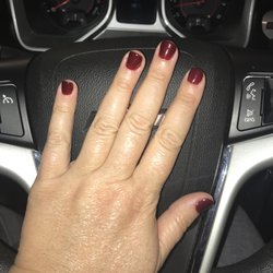 Shellac manicure in Bastille My Heart color