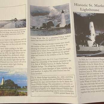 St. Mark's Lighthouse - Lighthouse Brochure, p.1 of 2. March, 2025. - Landmarks & Historical Buildings Near Me - Crawfordville, Florida St. Mark's Lighthouse - Lighthouse Brochure, p.1 of 2. March, 2025. - Landmarks & Historical Buildings Near Me - Crawfordville, Florida