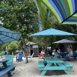 Maho Crossroads - Eating area - note this is across the street from the beach