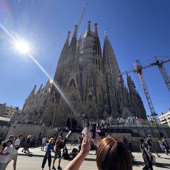 Mosaic Rhino Tours - The view of Gaudi's largest building, incomplete, and still being finished Cathedral - Tours Near Me