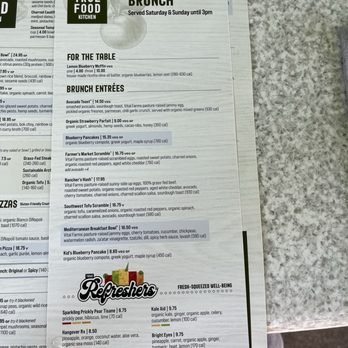 True Food Kitchen - Brunch menu page 1 - Vegetarian Near Me - Pasadena, California