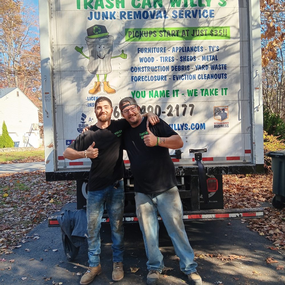 Trash Can Willys Junk Removal Service - Roger and Jason after a day of demo and hauling a large wooden shed. Thank you for an excellent job!! Well done!! - Junk Removal & Hauling Near Me - Framingham, Massachusetts Trash Can Willys Junk Removal Service - Roger and Jason after a day of demo and hauling a large wooden shed. Thank you for an excellent job!! Well done!! - Junk Removal & Hauling Near Me - Framingham, Massachusetts