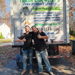 Trash Can Willys Junk Removal Service - Roger and Jason after a day of demo and hauling a large wooden shed.  Thank you for an excellent job!! Well done!!