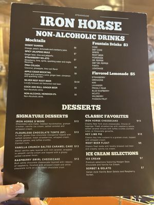Menu photo 1 Iron Horse Restaurant Kanab, UT