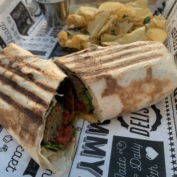 Happea's - Kabab wrap made with impossible burger - Mediterranean Near Me - Miami, Florida Happea's - Kabab wrap made with impossible burger - Mediterranean Near Me - Miami, Florida