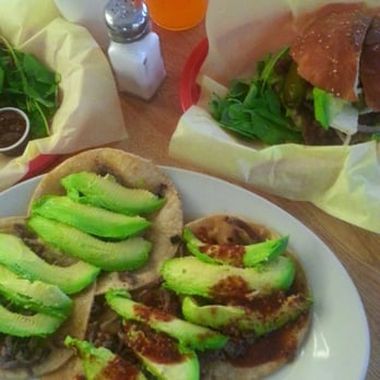 Cemitas Poblanas Don Adrian - itty bitty part of my cecina adobada cemita with his milanesa cemita and our steak and avocado tacos plate to taste and share - Mexican Near Me - Van Nuys, California Cemitas Poblanas Don Adrian - itty bitty part of my cecina adobada cemita with his milanesa cemita and our steak and avocado tacos plate to taste and share - Mexican Near Me - Van Nuys, California
