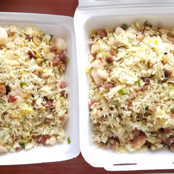 Sandy's Cafe - Shrimp and Char Siu Fried Rice! So Delicious! - Cantonese Near Me - Honolulu, Hawaii