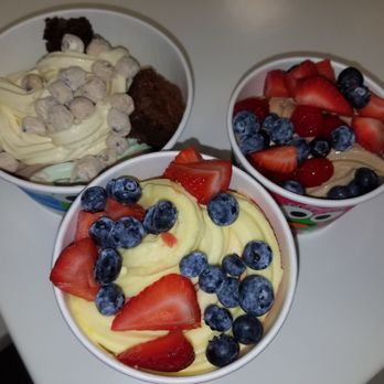 Froyo2Go - three bowls of fruit and ice cream - Ice Cream & Frozen Yogurt Near Me - Fort Belvoir, Virginia
