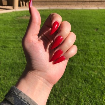 NY Nails Spa - Regular Polish, Stiletto, Red - Nail Salons Near Me - Tempe, Arizona