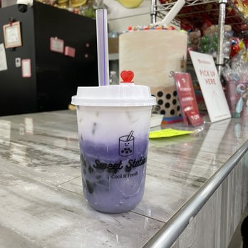 Sweet Station - Taro Milk Tea with tapioca pearls  (3/26/2023) - Bubble Tea Near Me - Columbus, Ohio