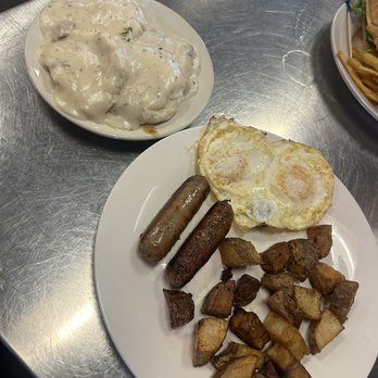 Jamie's Cafe - Potatoes, over medium eggs & sausage. - Cafes Near Me - Elk Grove, California Jamie's Cafe - Potatoes, over medium eggs & sausage. - Cafes Near Me - Elk Grove, California