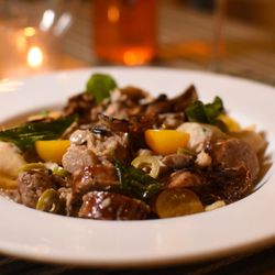 Trattoria di Nuovo - Papardelle italian sausage whit porcini mushrooms.