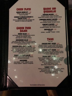 Menu photo 5 Shiner's Saloon Austin, TX