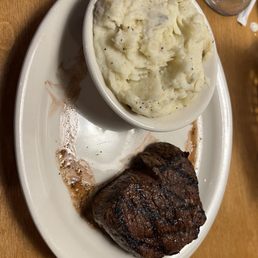Sirloin and (not loaded) mashed potatoes