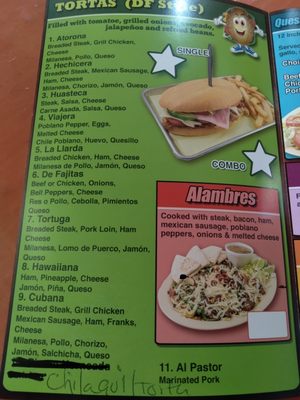 Menu photo 1 Aca Las Tortas Dallas, TX