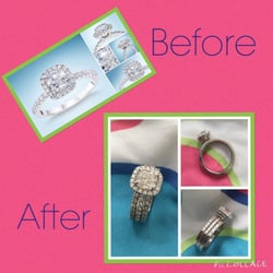 The before and after of my engagement ring.