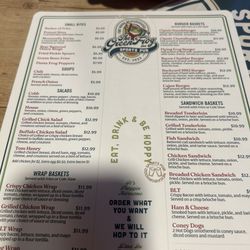 Green Frog Inn - Menu