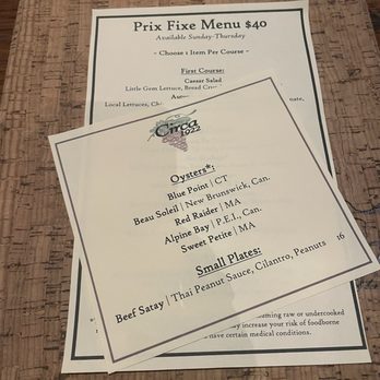 Circa 1922 - Menu - Tapas Bars Near Me - Wilmington, North Carolina