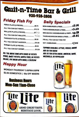 Menu photo 2 Quit N Time Fox Lake, WI