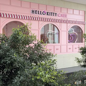 Hello Kitty Cafe - Outside window 2nd floor - Themed Cafes Near Me - Santa Clara, California