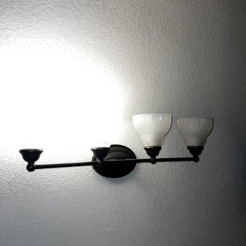 West Plains Motel - This is the main light switch light, only 2 of 4 bulbs work. There were other lamps in the room as well. - Hotels Near Me - West Plains, Missouri West Plains Motel - This is the main light switch light, only 2 of 4 bulbs work. There were other lamps in the room as well. - Hotels Near Me - West Plains, Missouri
