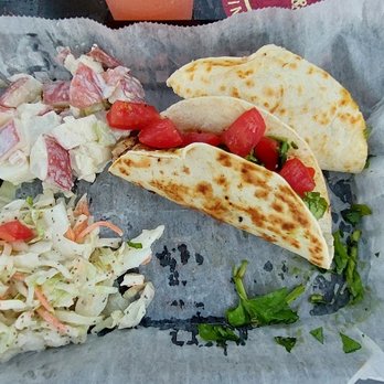 Tiki Bar & Grill - 2 Mahi tacos, slaw & potato salad $15 - Tiki Bars Near Me - Sebastian, Florida
