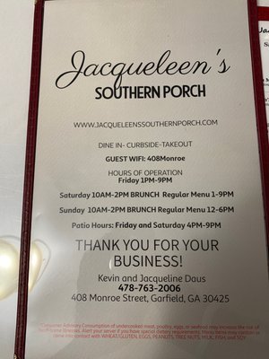 Menu photo 5 Jacqueleen's Southern Porch Garfield, GA Menu photo 5 Jacqueleen's Southern Porch Garfield, GA
