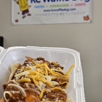 Da Ohana Kine Snack Shop - Chili cheese Waffle Dog! Yummy! - Waffles Near Me - Honolulu, Hawaii Da Ohana Kine Snack Shop - Chili cheese Waffle Dog! Yummy! - Waffles Near Me - Honolulu, Hawaii
